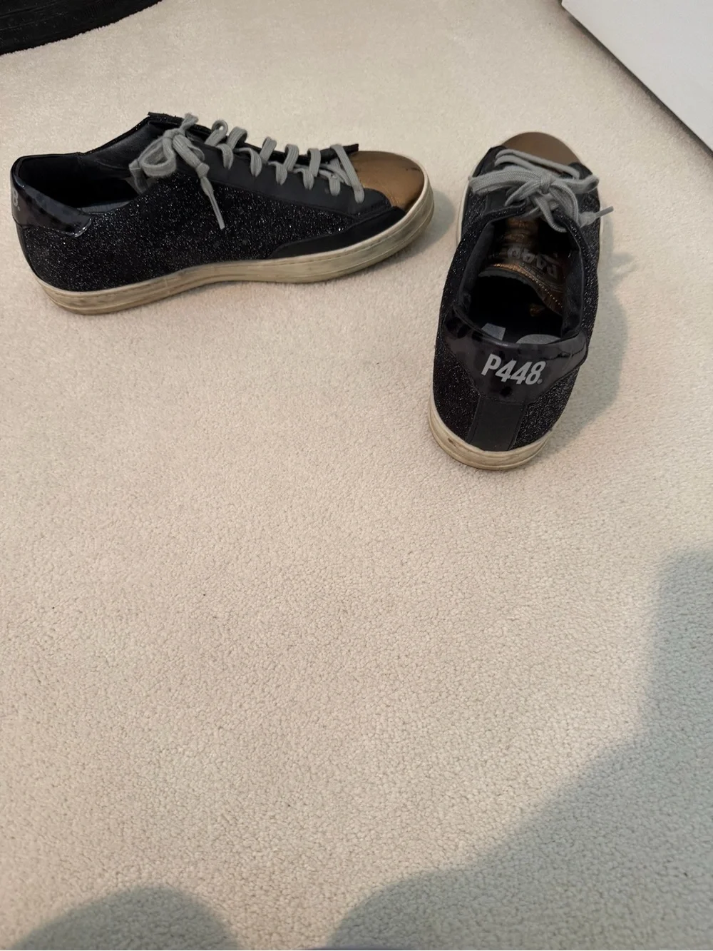P448 Women’s Black Glitter Low-Top Sneakers